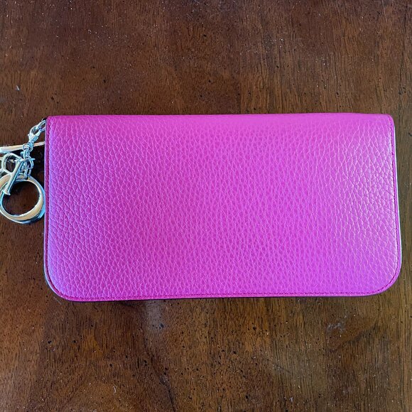 Christian Dior Diorissimo Leather Wallet Long Fuchsia - Picture 1 of 11